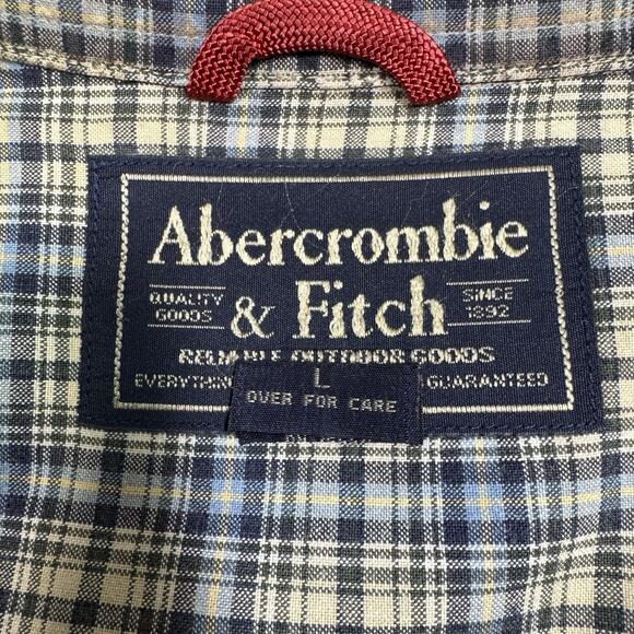 Vtg Abercrombie & Fitch Size Large Shirt Flannel Button Down Plaid - Picture 5 of 8